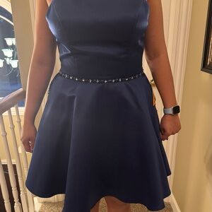 Mori Lee Midnight Blue Mini Dress